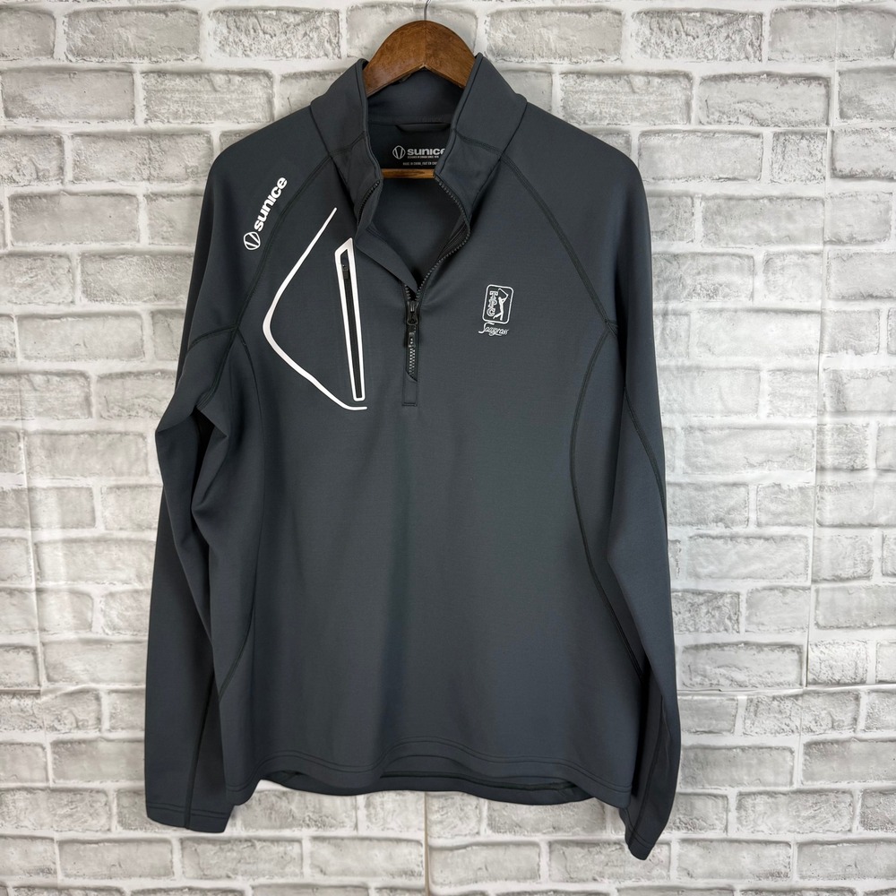 Sunice Mens TPC Sawgrass Allendale Golf 1/4 Zip Pullover Gray S77000 Mens Large